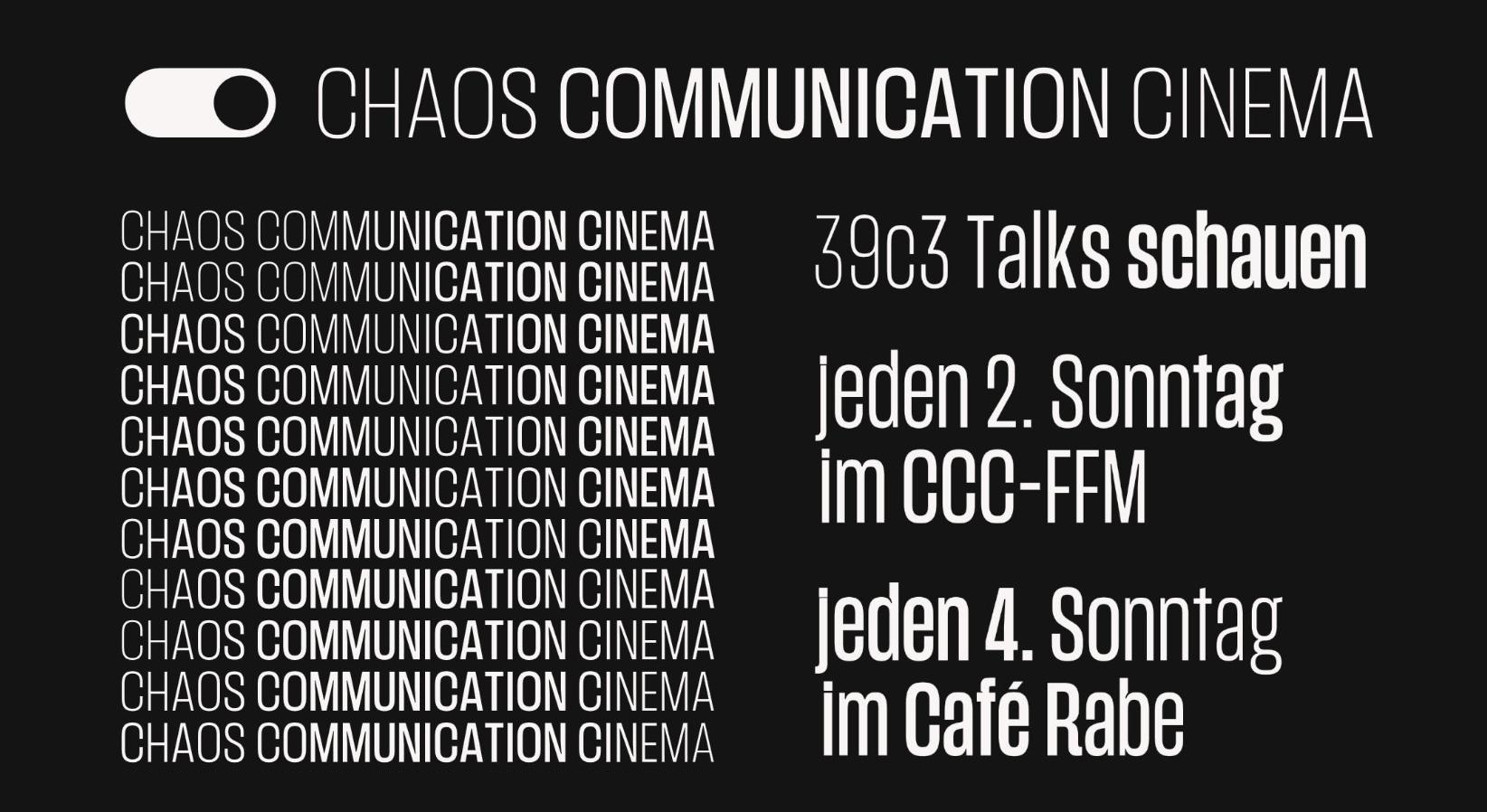 So., 08.02. ab 18:00 – Chaos Communication Cinema